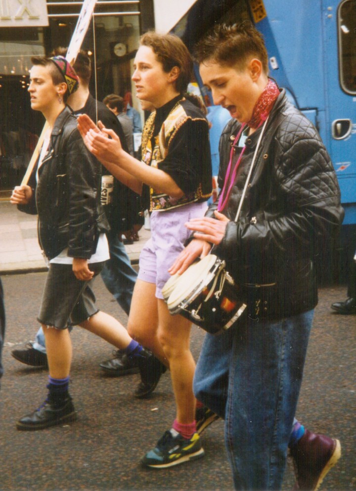 Brighton Pride 1991 March Western Road Kate Wildblood Liv Laura Stella